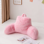 A Nice Night Faux Fur Reading Pillow Bed Wedge Large Adult Backrest With Arms Back Support For Resting In Bed/Couch For Bedrest,
