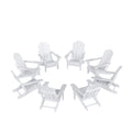 Westintrends Outdoor Folding Hdpe Adirondack Chairs For Patio, Backyard, Balcony, Comfortable Seat And All Weather Resistant (Set Of 8), White