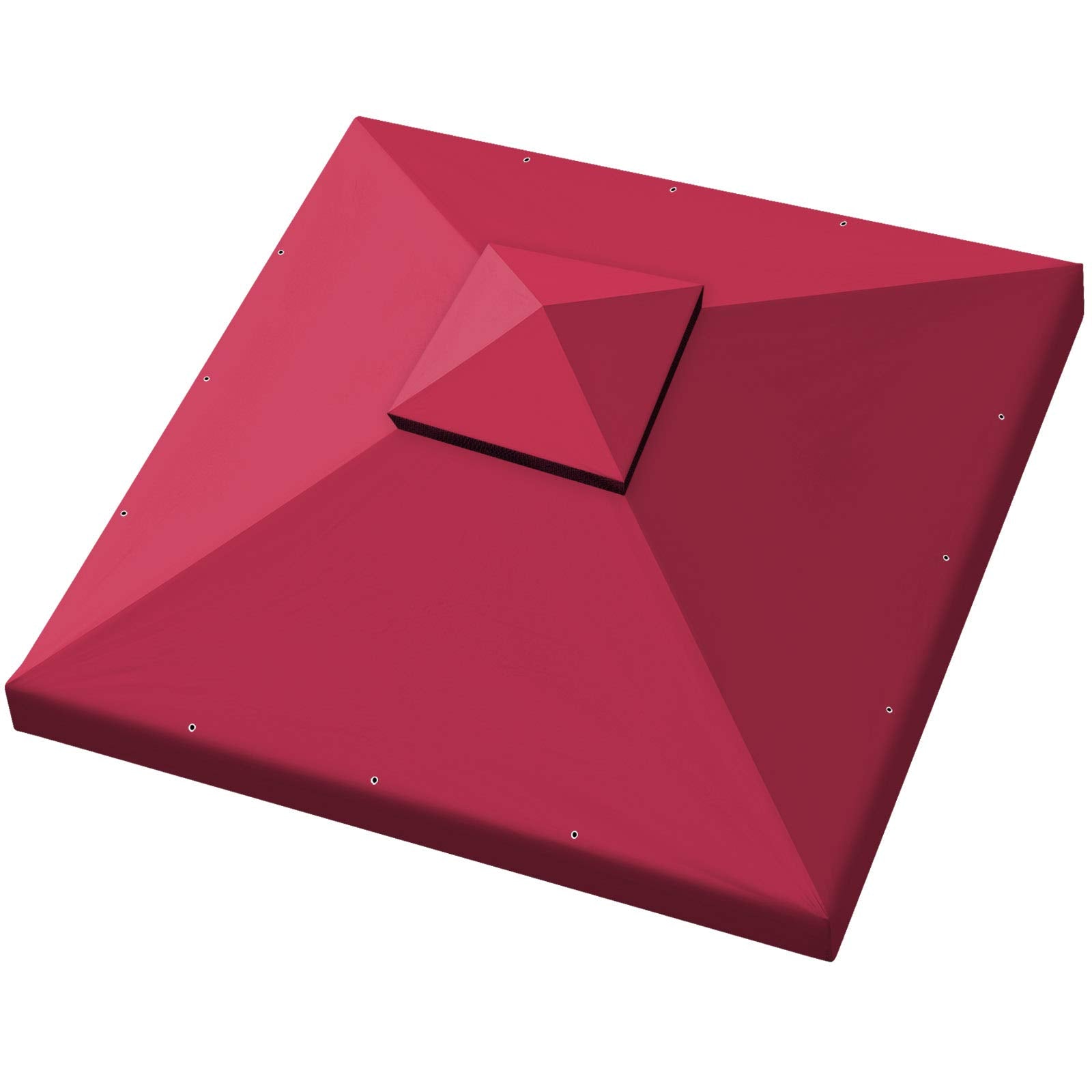 Benefitusa Canopy Only 10'X10' Replacement Gazebo Canopy Top Patio Pavilion Cover Sunshade Plyester Double Tiers-Burgundy