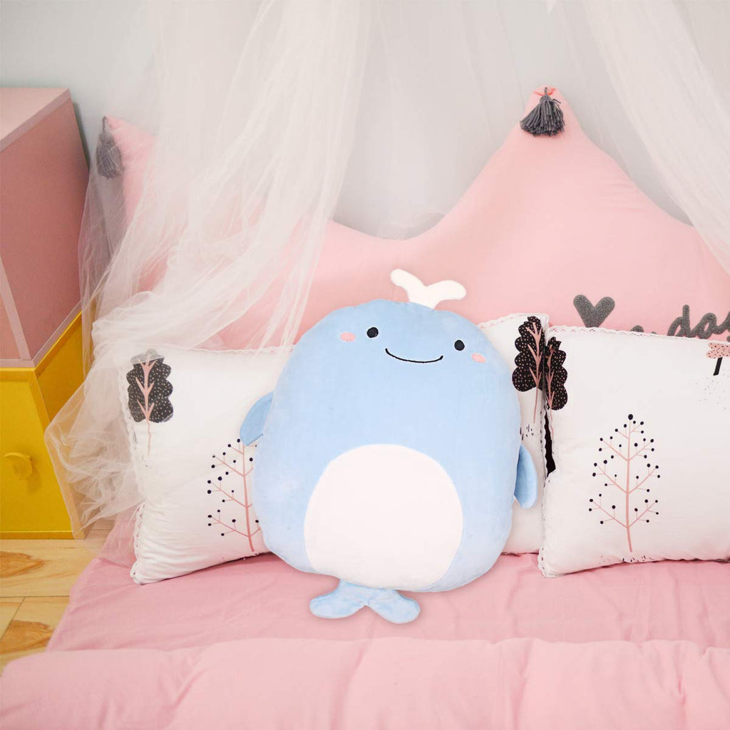 Arelux Soft Whale Anime Plush Pillow Cute Whale Stuffed Animal Plush Toy Plushies Room Decor Festival Decorations Accompany For