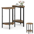 Vagusicc Side Tables Small End Tables, Set of 2 Half Round Side Table for Living Room, 2 Tier Small Couch Side Table, Small Roun