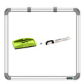 Yajnas Non-Magnetic 3X3 Feet Double Sided Whiteboard & Chalkboard Both Side Writing Board With 1 Marker And 1 Duster - Set Of 3 