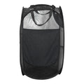 TRENDIVIBE Laundry Basket Polyester Portable Clothes Hamper for Bathroom Dormitory Home Black
