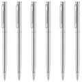Unibene Slim Stainless Steel Retractable Ballpoint Pens, Nice Gift For Business Office Students Teachers Wedding Christmas, Medi