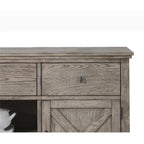 Acme Rocky 3-Drawer Wood Server with Wine Rack in Gray Oak