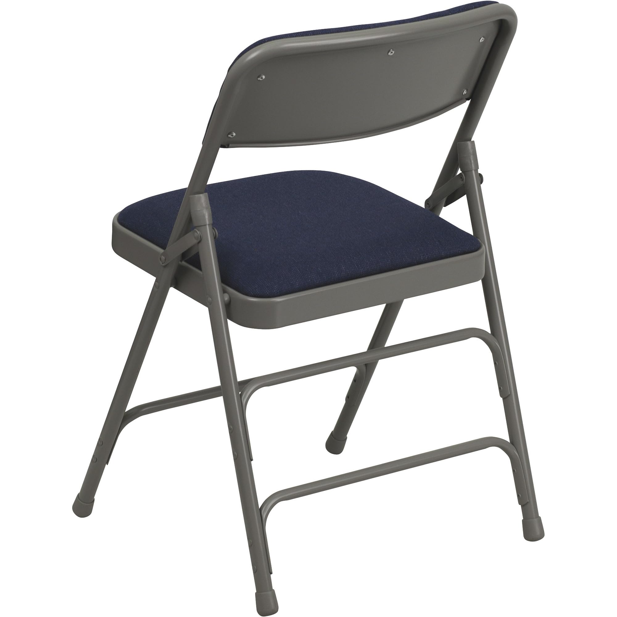 Flash Furniture HERCULES Series Curved Triple Braced & Double Hinged Navy Fabric Metal Folding Chair