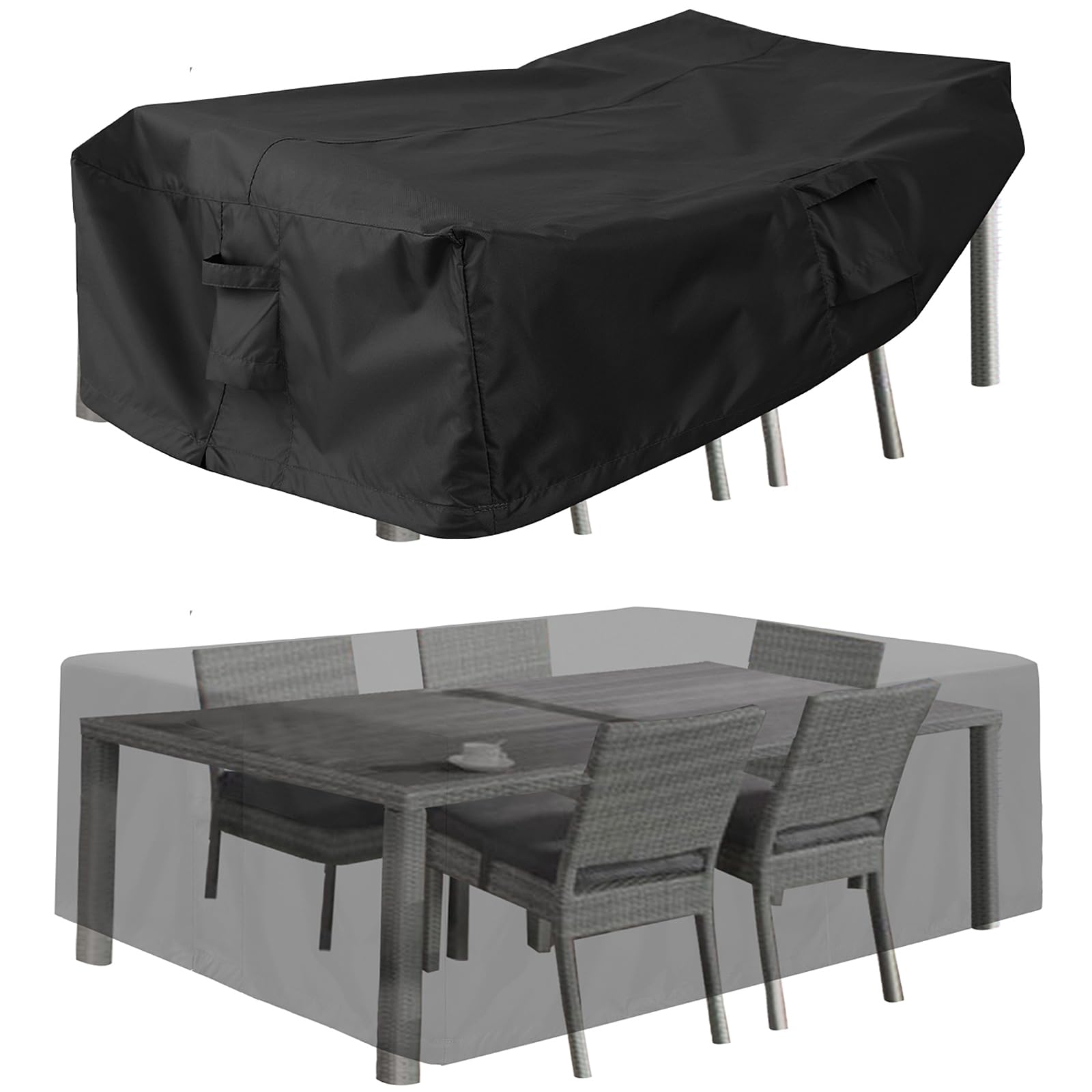 Purefit Patio Furniture Covers, Outdoor Table Furniture Cover Waterproof Rectangle, Patio Sectional Couch Set Cover For Deck, La