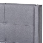 Baxton Studio Edmond King Size Gray Upholstered and Ash Walnut Wood Platform Bed