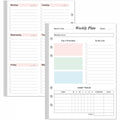 Weekly Planner Refills For A5 Binders - 53 Sheets/106 Pages Undated Colorful Weekly Planner, 6-Hole Punched, 100 Gsm White Paper