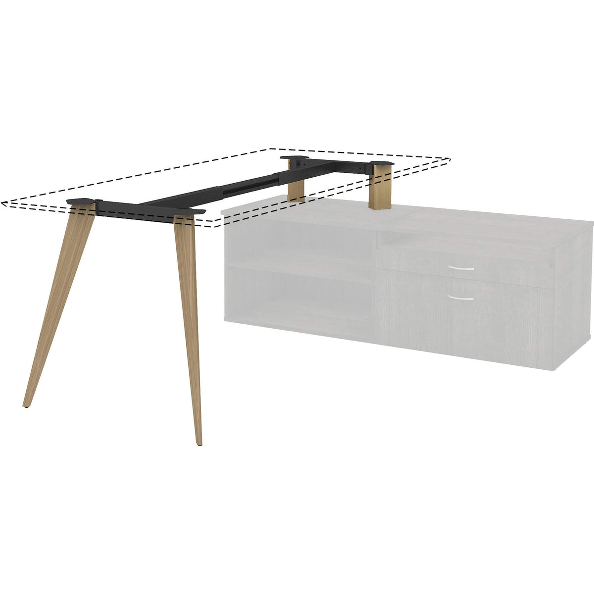 Lorell Llr16224 - Relevance Wood Frame For 30 L-Shape Desk