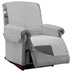 Sofa Shield Patented Recliner Slip Cover, Large Cushion Protector, Reversible Stain, Dog Tear Resistant Slipcover, Quilted Microfiber 28” Seat, Washable Covers For Dogs Pets Kids, Light Gray Charcoal