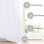 Hiasan White Sheer Curtains For Bedroom With Tiebacks, Grommet Light Filtering Extra Wide Voile Window Curtains For Living Room, Kids' Room And Nursery, W60 X L96, Set Of 2 Soft Drape Panels