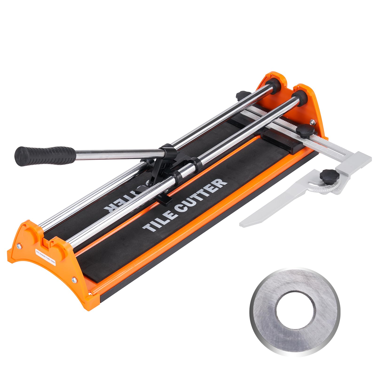 VEVOR Manual Tile Cutter, 17 inch Porcelain Ceramic Tile Cutter with Tungsten Carbide Cutting Wheel, Removable Scale, Anti-Skid 