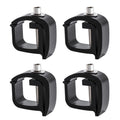 AA-Racks P-AC(4)-01 Set of 4 Aluminum C-Clamps for Non-Drilling Truck Rack & Camper Shell Installation-Black