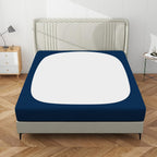 Purefit Stretchy Box Spring Cover Twin - Elastic Fitted Box Spring Wrap Around 4 Sides, Wrinkle & Fading Resistant Fits Twin Size Beds, Navy