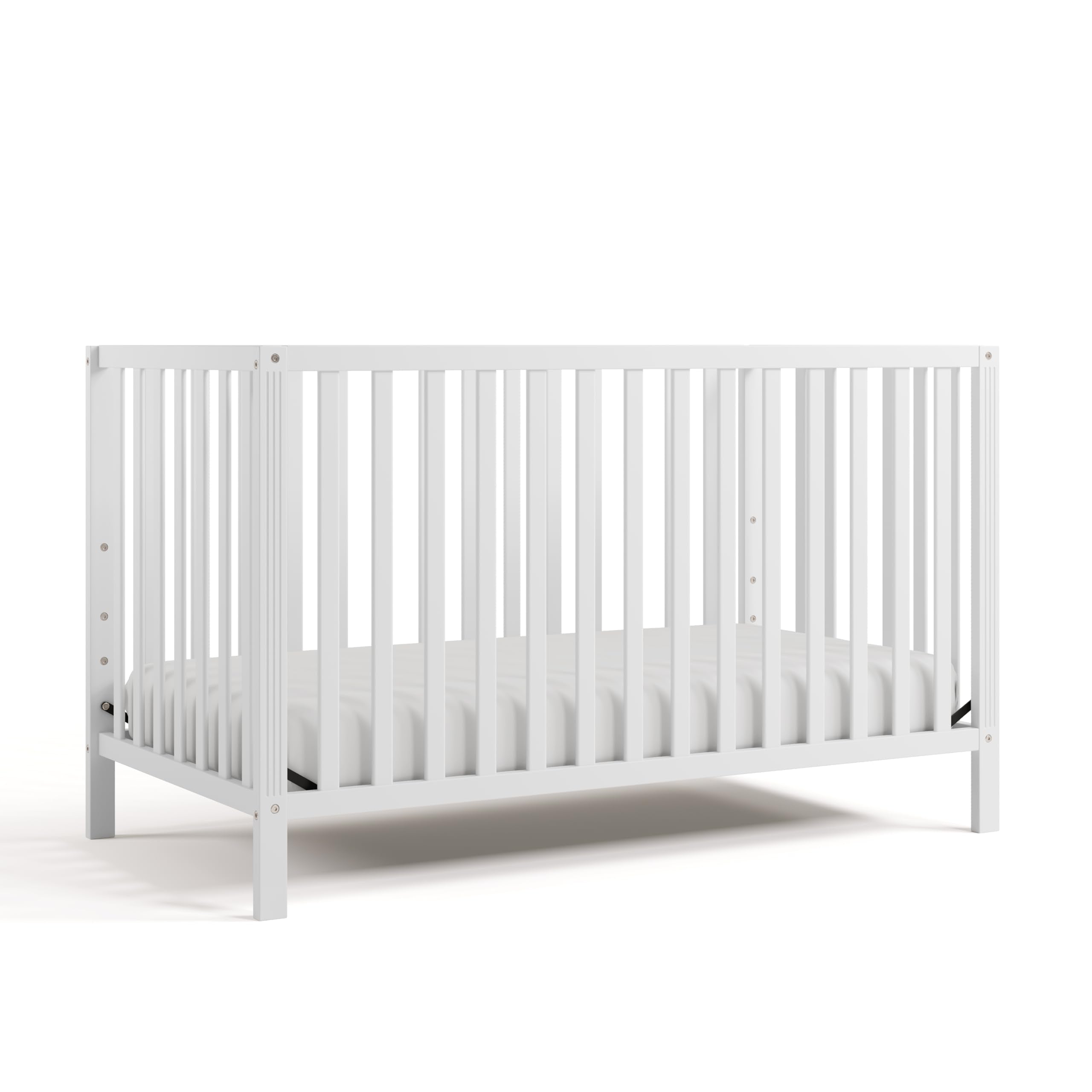 Storkcraft Morningside 5-in-1 Convertible Crib (White) - GREENGUARD Gold Certified Baby Crib, Fits Standard Crib Mattress, Easy 