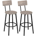 HOOBRO Bar Stools,Set of 2 Bar Stools with Footrest and Back,25.2 Bar Chairs for Kitchen Island, Dining Room,Counter Height Bar 