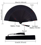 Amajiji 8.27''(21Cm) Hand Held Bamboo Silk Folding Fan Hand Fan,Chinese/Japanese Charming Elegant Vintage Retro Style,Women Lady