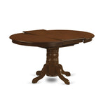 East West Furniture KEVA5-ESP-C 5 Piece Kitchen Table & Chairs Set Includes an Oval Dining Room Table with Butterfly Leaf and 4 Linen Fabric Upholstered Chairs, 42x60 Inch, Espresso