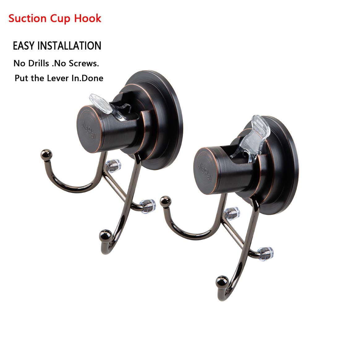 Jiepai Vacuum Suction Cup Hooks Shower Bath Towel Hooks Hanging Towel Holder Wall Towel Rack Organizer For Kitchen, Bathrobe,Loo