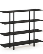Furinno Turn-N-Tube 4-Tier Wide Display Shelf, Espresso/Black