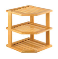 Homion Plate Rack 3 Tier Corner Shelf Unit Cupboard Organizer Shelf Storage Space Saver Unit Tidy Free Standing Bathroom Desktop