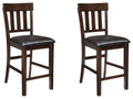 Signature Design by Ashley Haddigan 24 Counter Height Upholstered Barstool 2 Count, Dark Brown