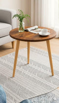 Brown Art Shoppee Coffee Table Faux Marble Design Table Side Table, Round Solid Wood End Table Coffee Table Flower Stand Sofa Si