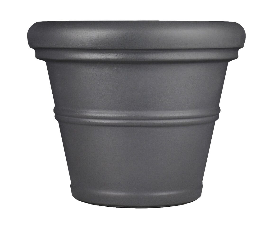 Tusco Rr135Sl Rolled Rim Planter, 13.5', Slate