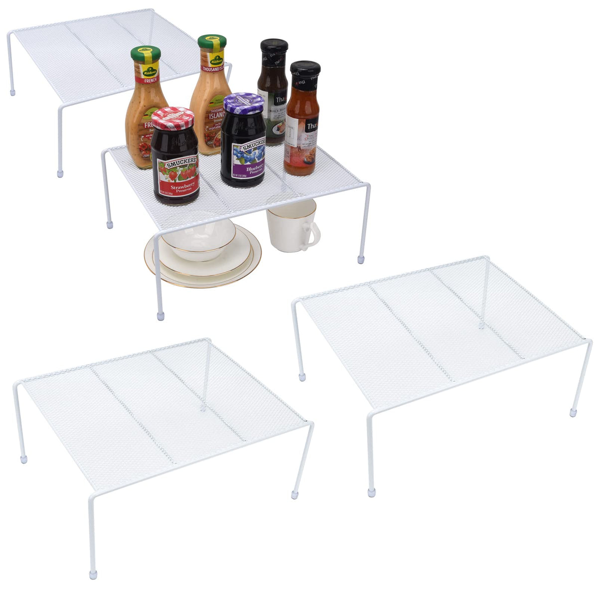 Mesh Kitchen Shelves, Cabinet Organization Storage Shelf ,Medium (13.1 x 10.2 Inch) Rustproof Kitchen Counter and Cabinet Shelf,