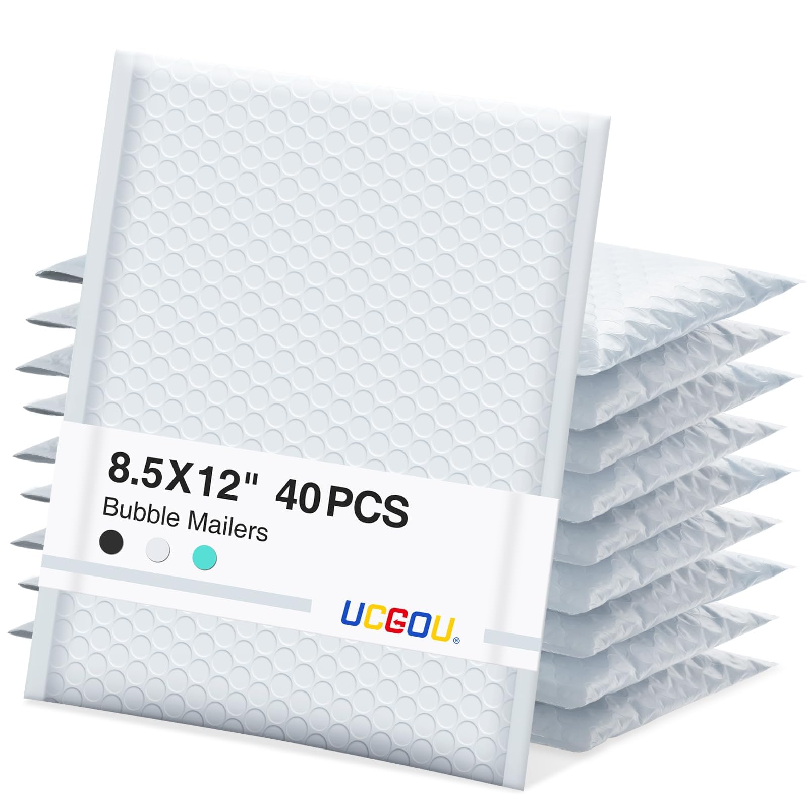 Ucgou Bubble Mailers 8.5X12 Inch 40 Pack Usable Size 8.5X11 Inch White Padded Envelopes Medium Waterproof Packaging Bags For Shi
