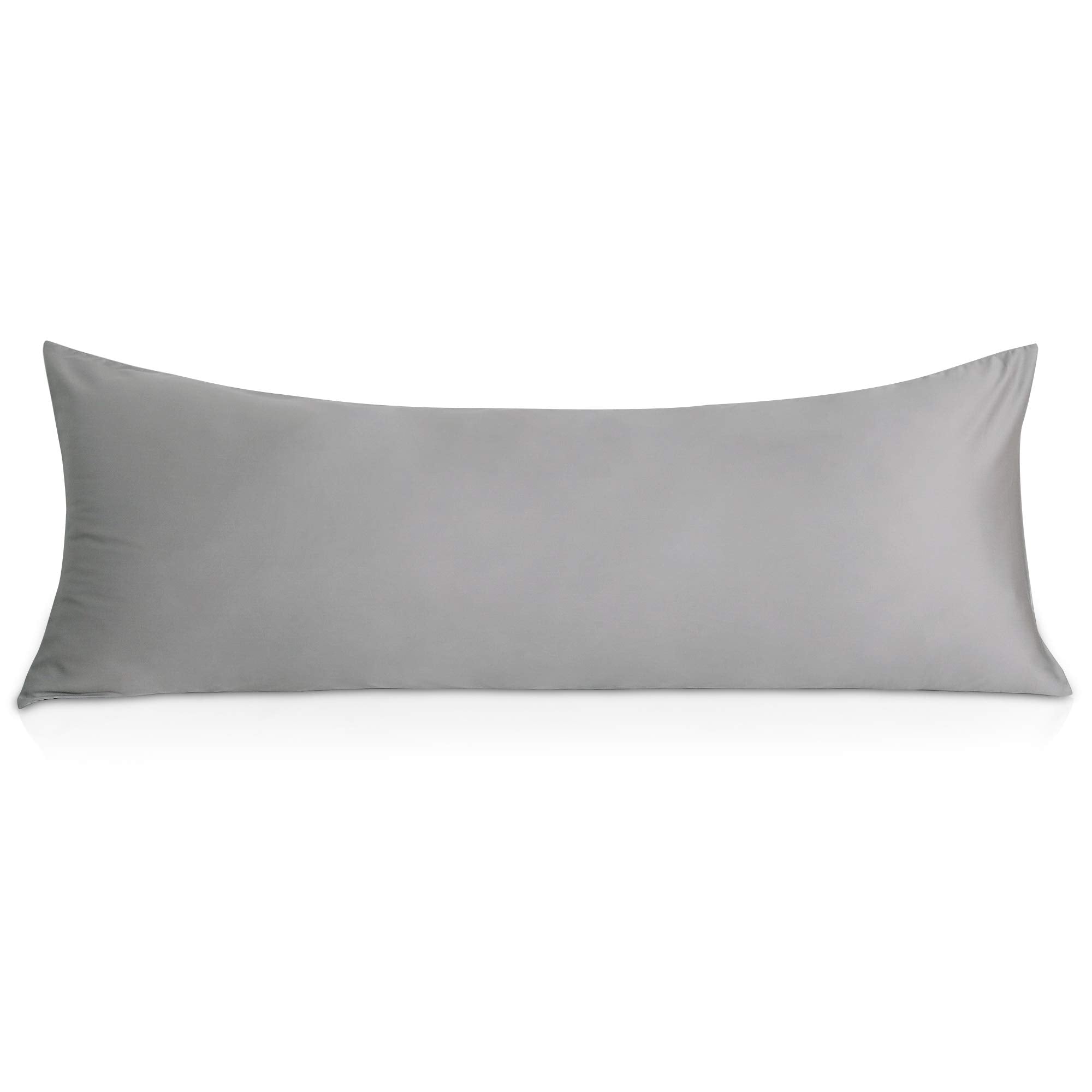 Oubonun 100% Cotton Body Pillowcase - 800 Thread Count/21X54, Moisture Absorbent And Breathable, Premium Hotel Body Pillow Cover For All Seasons, Light Gray