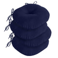 Downluxe Round Outdoor Chair Cushions, Waterproof Memory Foam Bistro Patio Furniture Cushions 15' X 15', Navy, 2 Pack For Home