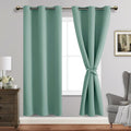 Jiuzhen Light Sage Blackout Curtains With Tiebacks Thermal Insulated, Light Blocking And Noise Reducing Grommet Curtains For And Living Room, Set Of 2 Window Curtain Panels, 42 X 72 Inch Length