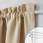 Nicetown Window Curtains For Doors - Entryway Decor Thermal Privacy Door Drape For Glass/Front Door Blind/Thanksgiving, 36' Width X 72' Length, Biscotti Beige, One Panel