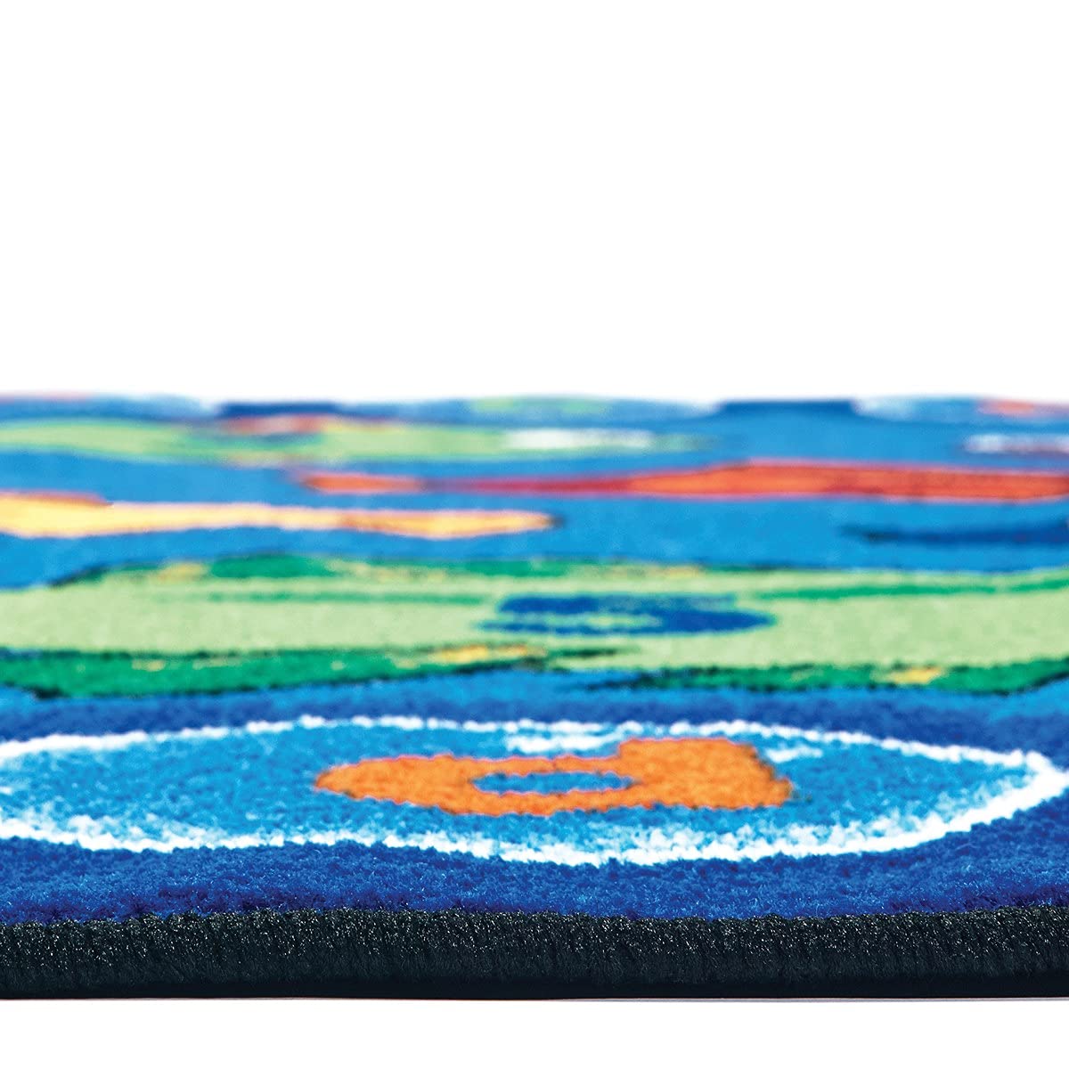 Carpets For Kids 6813 Fishing For Literacy Play Rug 3Ft 10In X 5Ft 5In Rectangle Blue