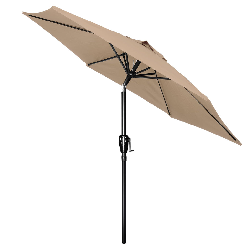 Simple Deluxe 7.5' Patio Umbrella Outdoor Table Market Yard Umbrella With 6 Sturdy Ribs For Backyard, Pool, Garden, Deck, Tan