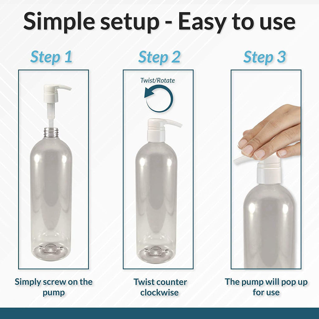 Pump Dispenser (4 Pack) New & Improved 4 Cc Output With Each Pumping (Versus 2 Cc In Others),Easy To Handle Fits 33 Oz Bottles