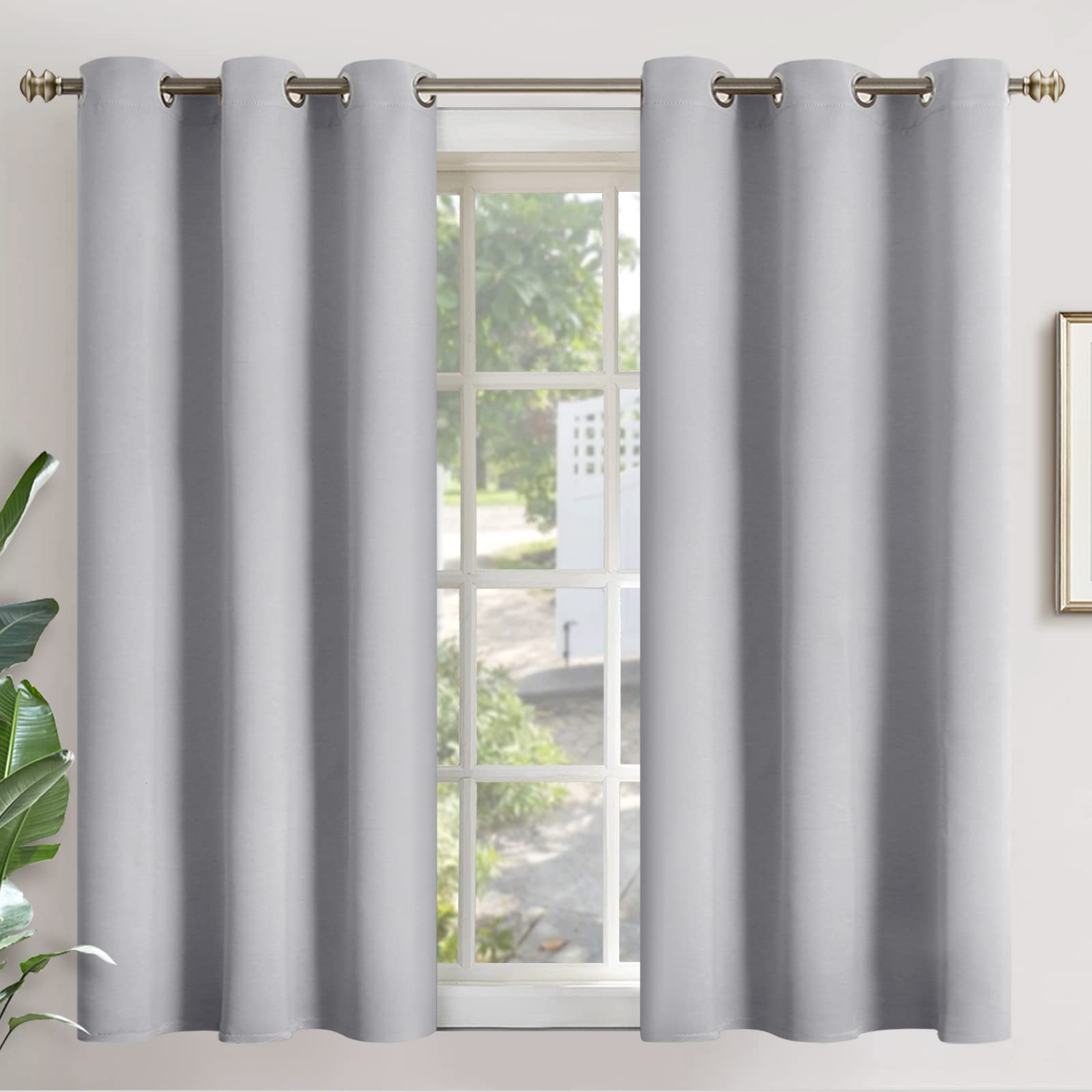 YoungsTex Blackout Curtains for Bedroom - Thermal Insulated with Grommet Top Room Darkening Noise Reducing Curtains for Living R