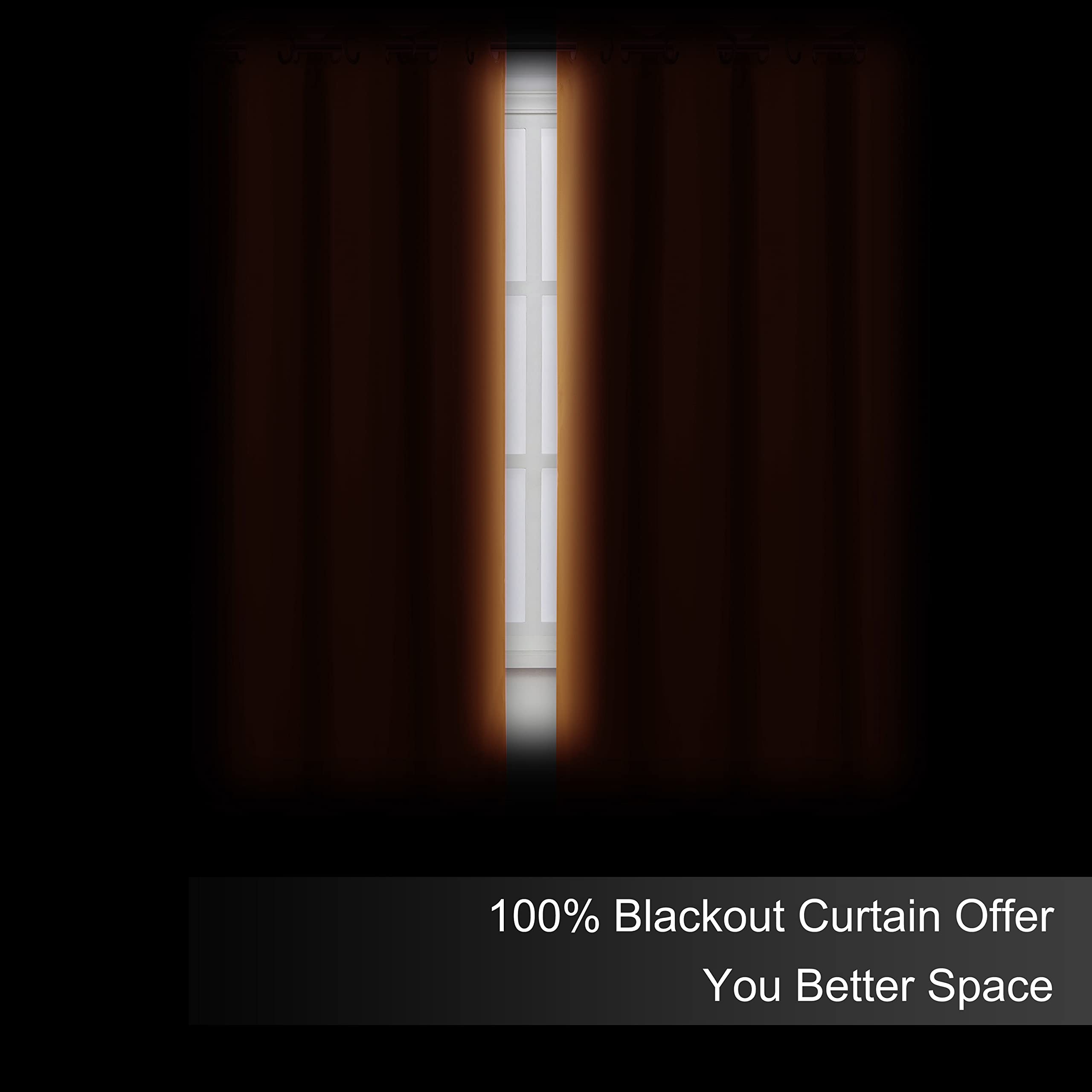 Lemomo 100% Blackout Curtains 52 X 72 Inch/Orange Curtains 2 Panels With Black Lining Room Darkening Thermal Insulated Bedroom C