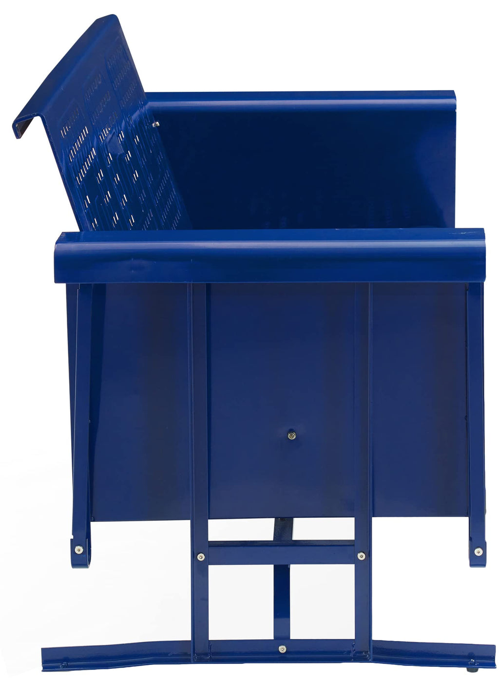 Crosley Furniture Bates Retro Metal Outdoor Sofa Glider, 3-Person Rocking Patio Bench for Porch, Deck, Navy Gloss