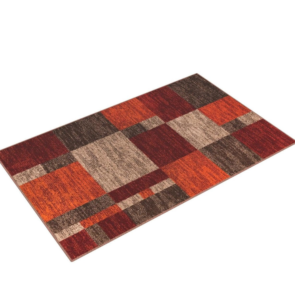 Unique Loom Autumn Collection Modern Contemporary Casual Abstract Area Rug, 5' 3'' X 8', Multi/Dark Brown