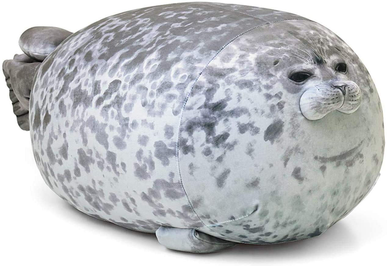 Merryxd Chubby Blob Seal Pillow,Stuffed Cotton Plush Animal Toy Cute Ocean Small(13 In)