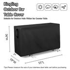 Kingling Outdoor Table Cover For Outdoor Bar Table, 55 Inch Waterproof Patio Bar Table Cover Outdoor Bar Prep Table Cover - 55''L X 19''W X 36''H