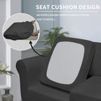 Easy-Going 3 Pieces Stretch Soft Couch Cover For Dogs - Washable Sofa Slipcover For 2 Separate Cushion Couch - Elastic Furniture Protector For Pets, Kids (Loveseat, Dark Gray)