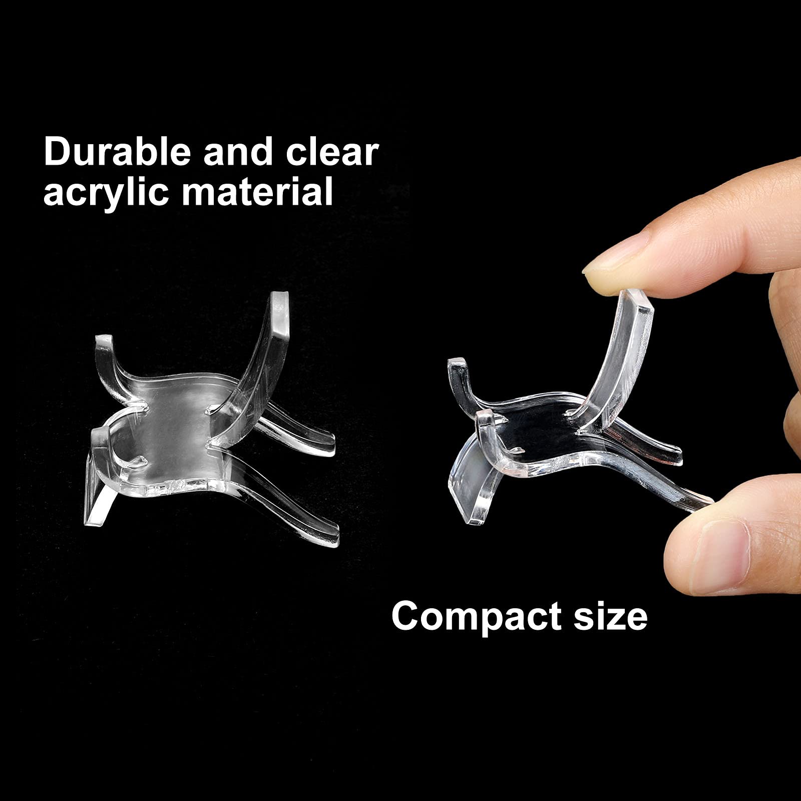 Jetec 20 Pieces Acrylic Display Holder Rock Stand Clear Display Easel Stands Pedestal Small Collectibles Display Stands For Disp