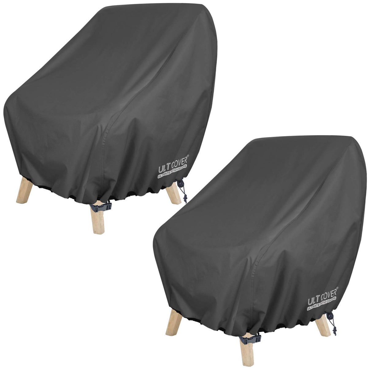 Ultcover Waterproof Patio Chair Cover 2 Pack - Outdoor Lounge Deep Seat Single Lawn Chair Cover Fits Up To 38W X 34D X 34H Inche
