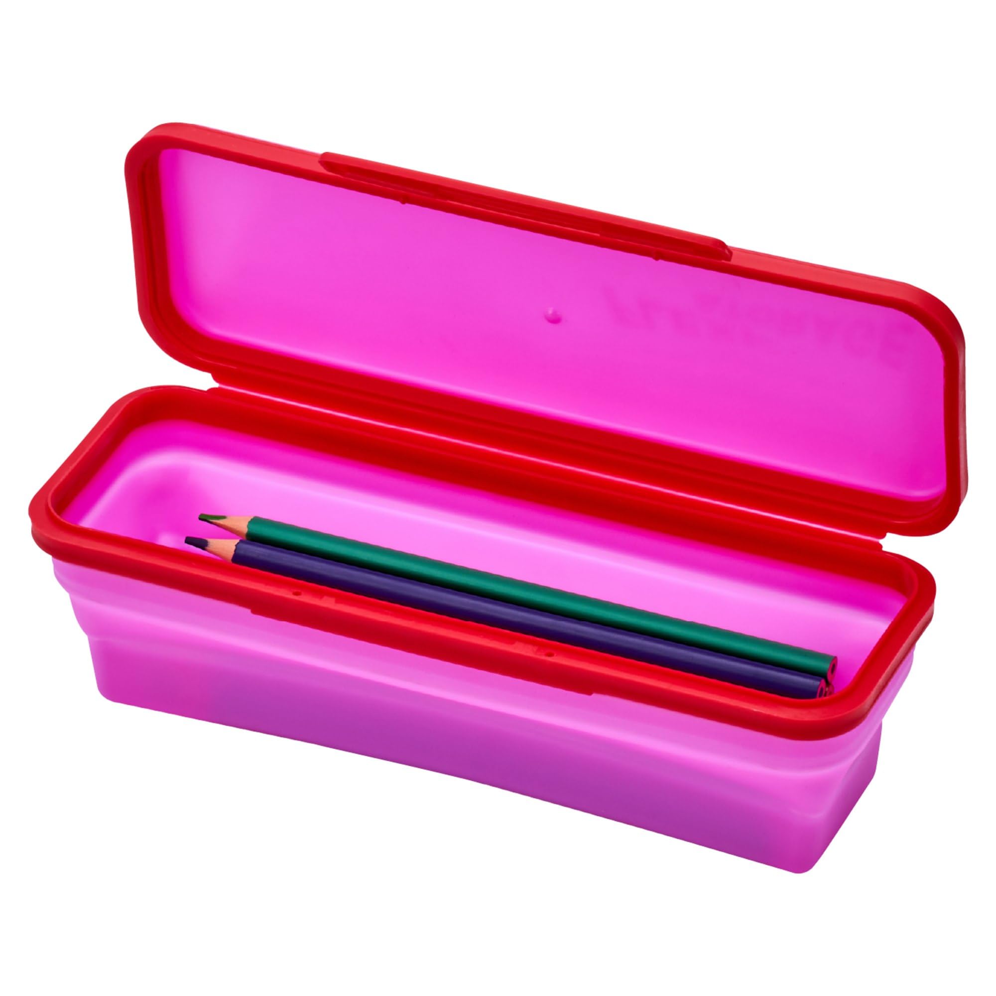 Bostitch Lockermate Flexi Storage Expandable Pencil Box, 1-1/4'H X 3' W X 9' D, Pink/Red