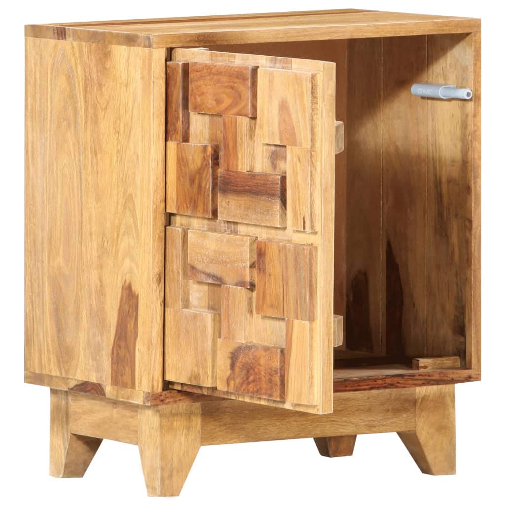 vidaXL Bedside Cabinet 15.7"x11.8"x19.7" Solid Sheesham Wood
