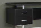 Monarch Specialties Cappuccino Hollow-Core/Silver Metal Office Desk, 60-Inch